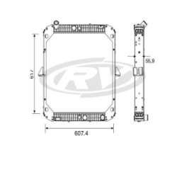 RADIADOR DE AGUA 2F.T/PLASTICO C/LATERALES OM904/924 OF1418/1722